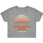 USCAPE HEATHER GRAY CROP SUNSET TEE