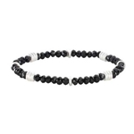 RUSTIC CUFF CORA BLACK - SILVER