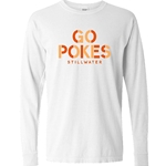 COMFOR COLOR LONG SLEEVE WHITE TEE GO POKES