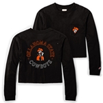 BLACK CLOTHESLINE CROP LONG SLEEVE TEE