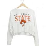 80'S WHITE CROPPED CORDED CREW