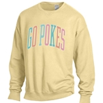 YELLOW PASTEL GO POKES CREWNECK SWEATSHIRT