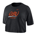 NIKE BLACK DRI FIT COTTON CROP