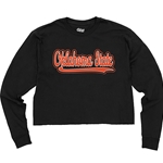 BLACK CROPPED LONG SLEEVE TEE OKLAHOMA STATE