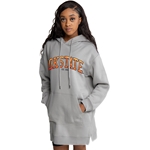 GREY HOODED SWEATSHIRT DRESS