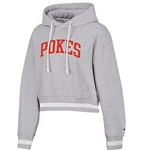 GRAY REVERSE WEAVE CROPPED HOODIE