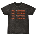 BLACK MINERAL WASH TEE OSU COWBOYS