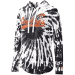 BLACK TIE DYED LONG SLEEVE HOODIE