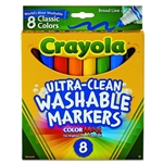 CRAYOLA WASHABLE MARKERS 8CT