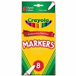 CRAYOLA MARKERS FINE 8CT