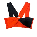 ORANGE/BLACK STRAP BRA TOP WITH RING