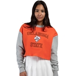 EMBROIDERED OKLAHOMA STATE FRENCH TERRY CROP TOP