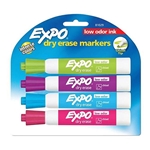 EXPO DRY ERASE MARKERS MULTI COLORED 4CT
