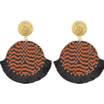 EMERSON STREET ORANGE & BLACK PETE BEADED EARRINGS