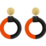 EMERSON STREET ORANGE & BLACK BEADED HOOP