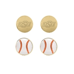 EMERSON STREET GOLD BASEBALL BRAND STUD