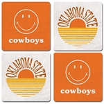 SMILEY/OKSTATE SUN 4 PACK COASTERS