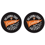 OKSTATE PENNANT 2 PACK CAR COASTERS