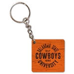 OKSTATE COWBOYS PUCK WOOD KEYCHAIN