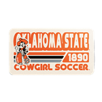 COWGIRL SOCCER RETRO STRIPE STICKER