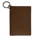 OKLAHOMA STATE ARCH LEATHER SNAP ID HOLDER