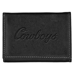 LEATHER CONTRAST STITCH TRI-FOLD