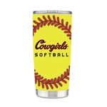 COWGIRLS SCRIPT SOFTBALL 20 OZ TEXTURE TUMBLER