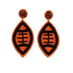 BEADED FOOTBALL EARRINGS