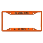 OKSTATE GO POKES ORANGE METAL LICENSE PLATE FRAME