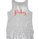 POKES ALLOVER WHITE SEQUIN FRINGE TANK