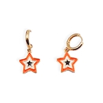 ORANGE/BLACK STAR HUGGIE EARRING