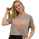 COLLEGE BLOCK PUFF INK CROPPED TEE