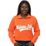 CROPPED 1/4 ZIP SWEATSHIRT