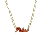 FAN GLAM POKES SCRIPT CHAIN NECKLACE