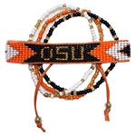 FAN GLAM OSU BEADED STACK BRACELET