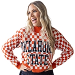 OKSTATE CHECKERED SWEATER
