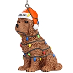 OKSTATE DOG W/ LIGHTS ORNAMENT