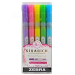 ZEBRA KIRARICH GLITTER HIGHLIGHTER - 5PK