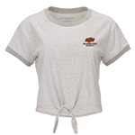 OKSTATE STRIPED TIE FRONT TEE