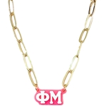 PHI MU CHARM LINK NECKLACE