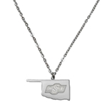 FAN GLAM SILVER OKLA STATE NECKLACE