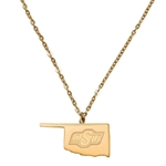 FAN GLAM GOLD OKLA STATE NECKLACE