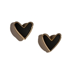 NICKEL & SUEDE BLACK SWEETHEART STUDS