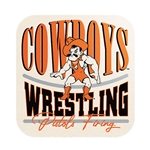 WRESTLING STRETCH TYPE MASCOT STICKER