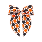MEDIUM CHECHERBOARD COLLEGIATE LOGO BOW W/ WHIMSY TAIL