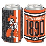 OKSTATE EST 90 STRIPES CAN COOLER