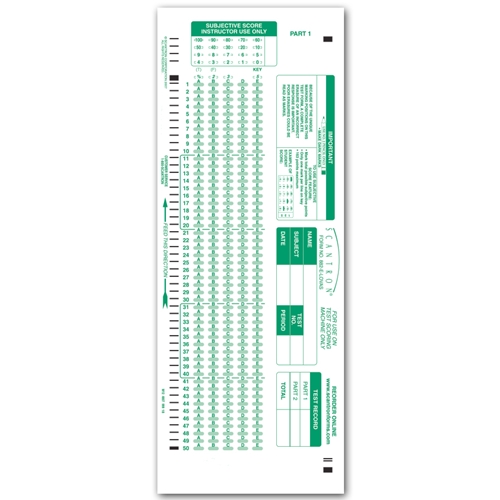 ShopOKState SCANTRON ANSWER SHEET GREEN 6 PACK