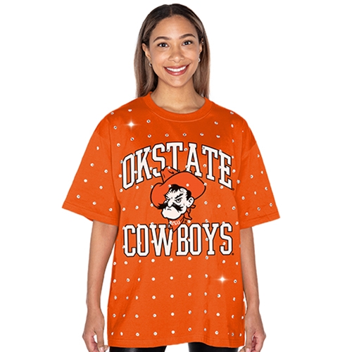 ShopOKState OKSTATE COWBOYS ALL OVER RHINESTONE TEE