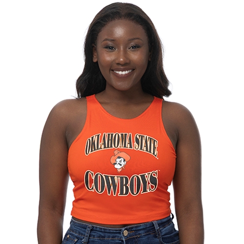 トップス Halterneck Checkjacquard Tops ShopOKState - OKLAHOMA STATE 1890 TIE HALTER TOP