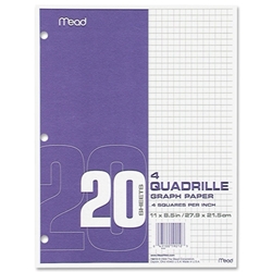 mead quad ruled 3 hole graph paper paper graph 4x4 3hp we white bx quad ruled graph paper
